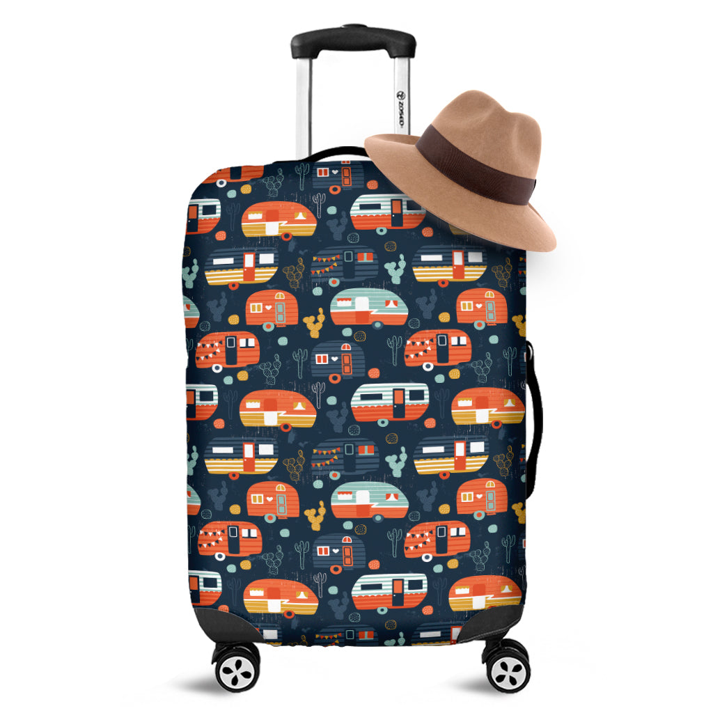 Caravan Camping Pattern Print Luggage Cover