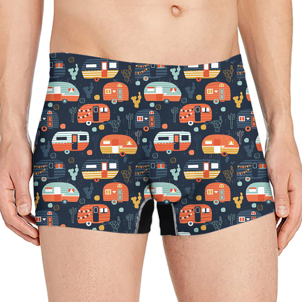 Caravan Camping Pattern Print Men's Boxer Briefs