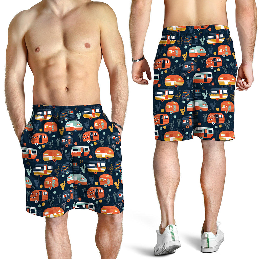 Caravan Camping Pattern Print Men's Shorts