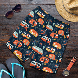 Caravan Camping Pattern Print Men's Shorts