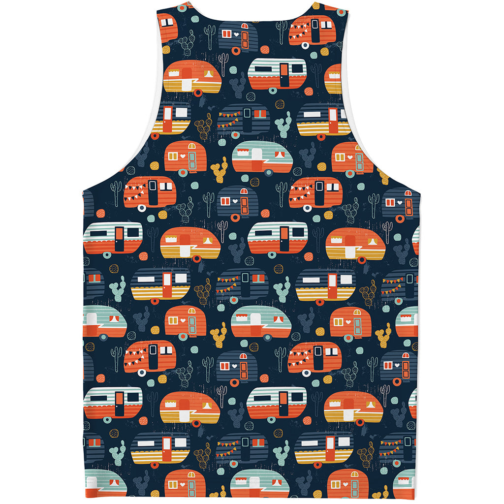 Caravan Camping Pattern Print Men's Tank Top