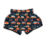 Caravan Camping Pattern Print Muay Thai Boxing Shorts