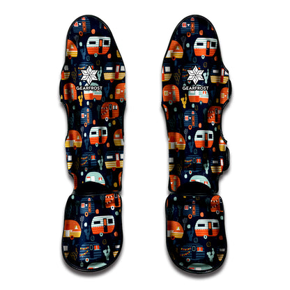Caravan Camping Pattern Print Muay Thai Shin Guard