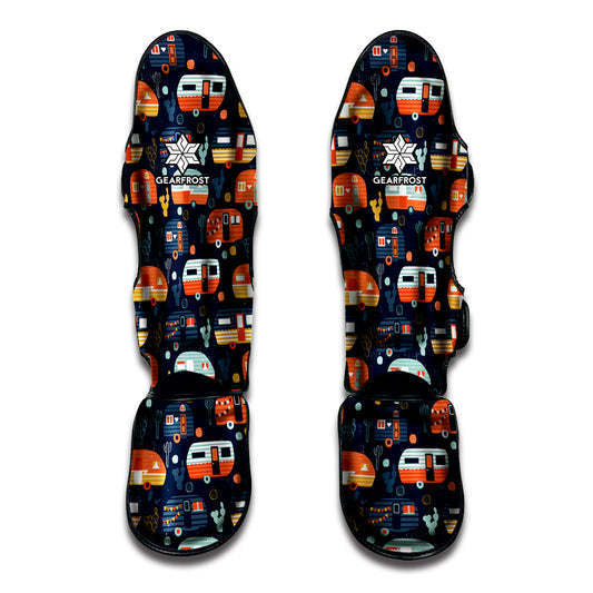 Caravan Camping Pattern Print Muay Thai Shin Guard