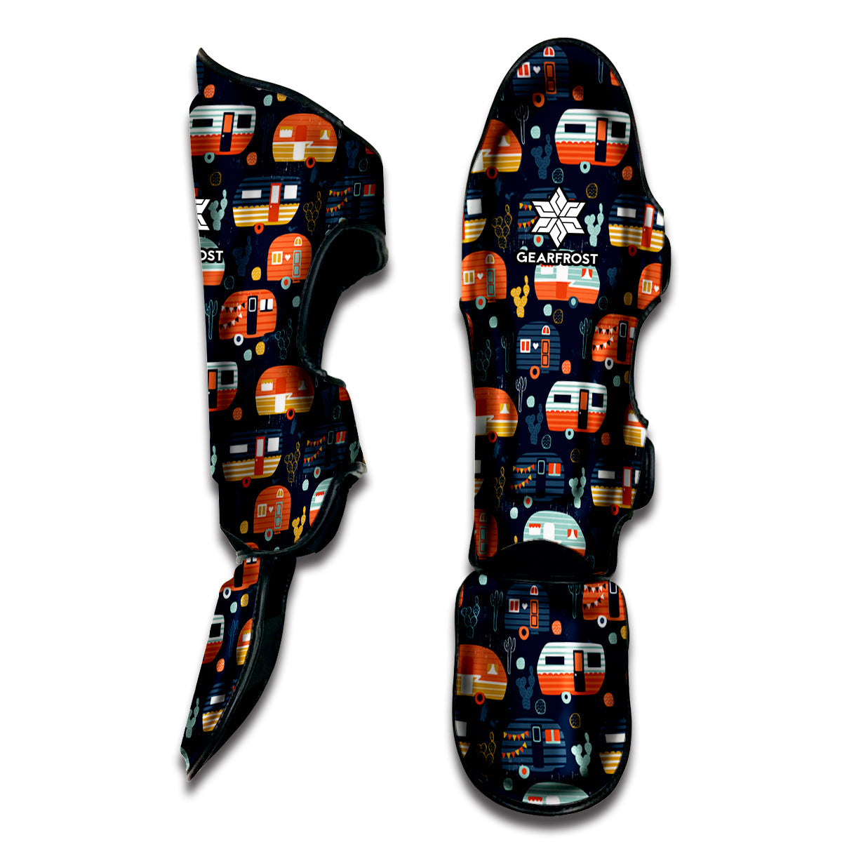 Caravan Camping Pattern Print Muay Thai Shin Guard