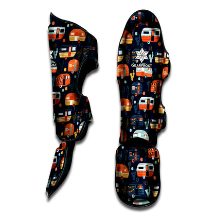 Caravan Camping Pattern Print Muay Thai Shin Guard
