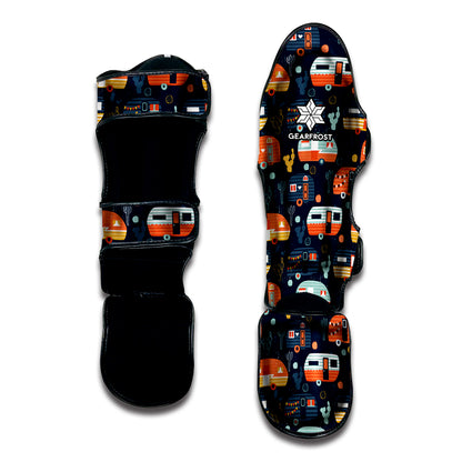Caravan Camping Pattern Print Muay Thai Shin Guard