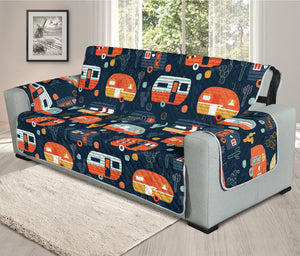 Caravan Camping Pattern Print Oversized Sofa Protector