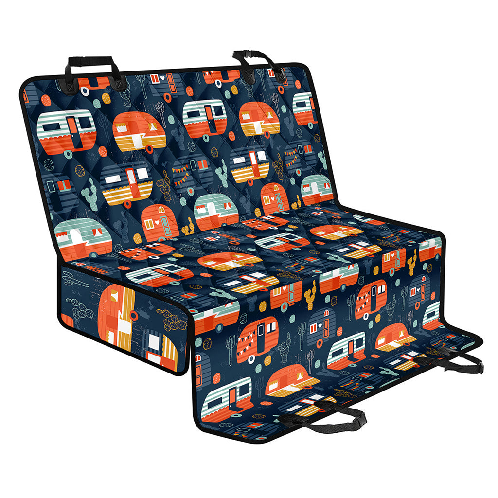 Caravan Camping Pattern Print Pet Car Back Seat Cover