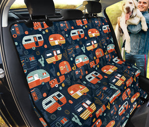 Caravan Camping Pattern Print Pet Car Back Seat Cover