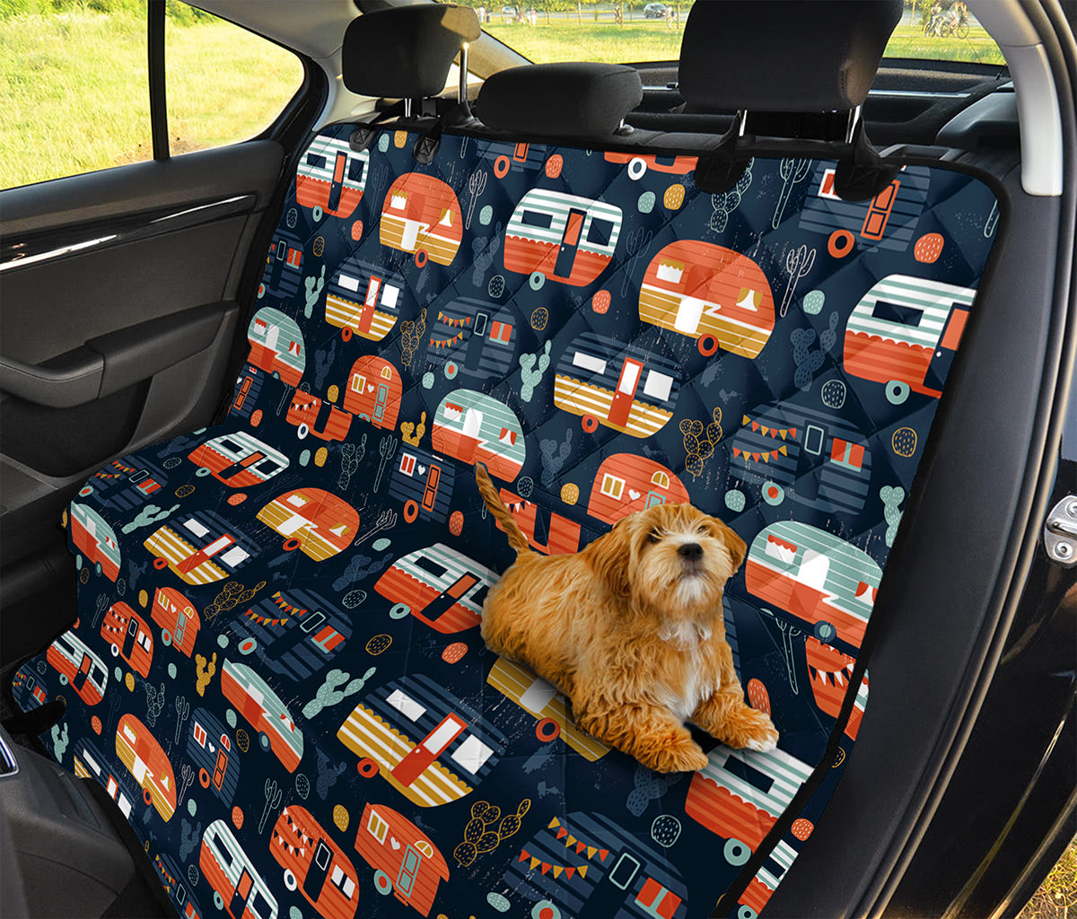 Caravan Camping Pattern Print Pet Car Back Seat Cover