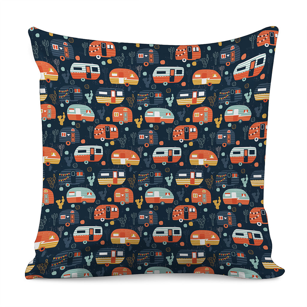 Caravan Camping Pattern Print Pillow Cover