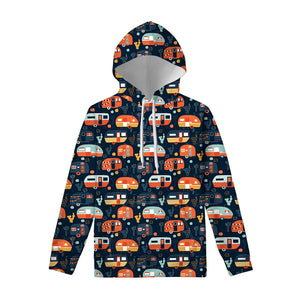 Caravan Camping Pattern Print Pullover Hoodie