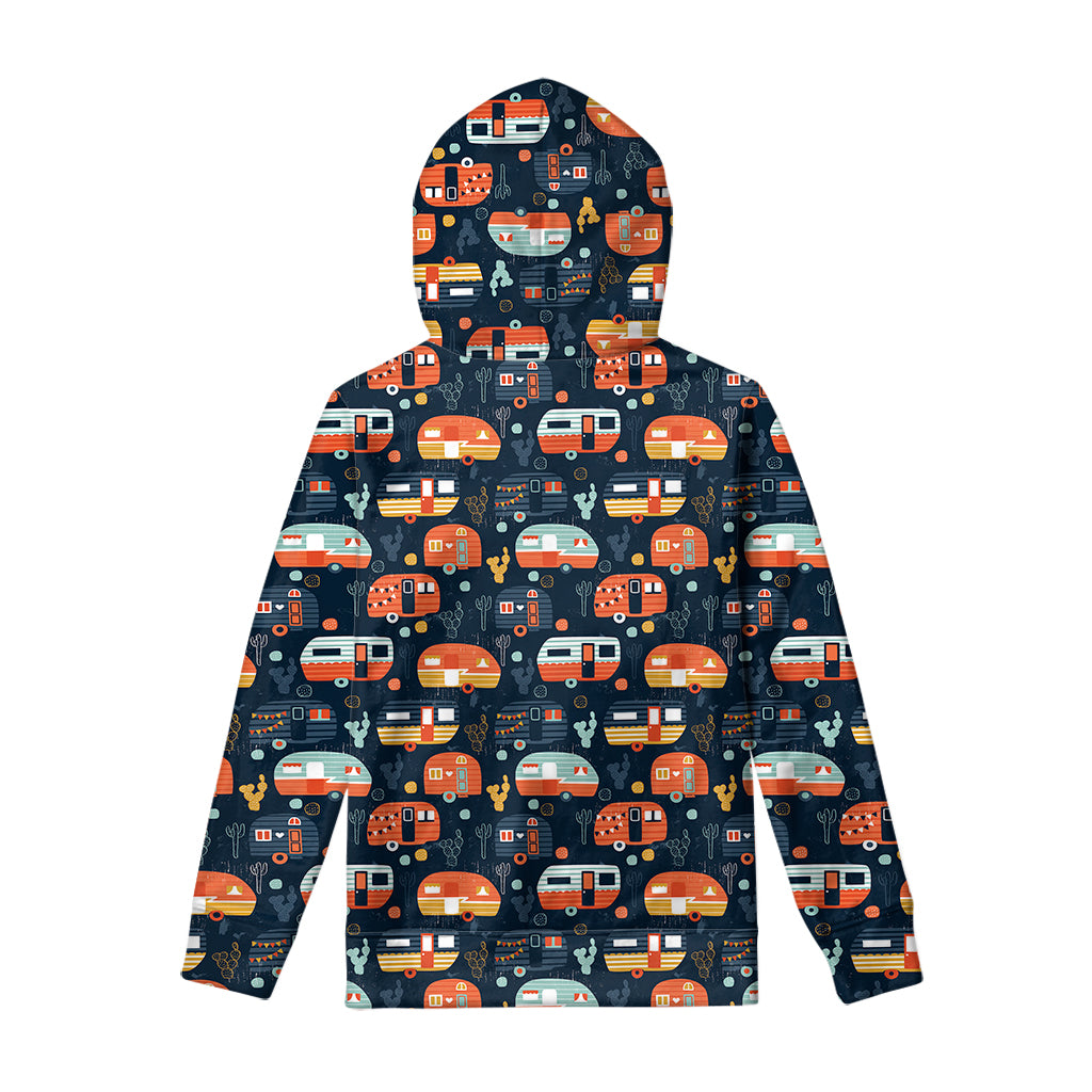 Caravan Camping Pattern Print Pullover Hoodie