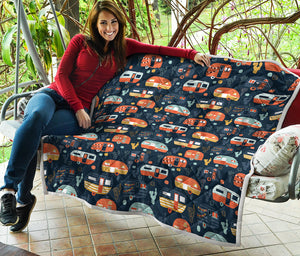 Caravan Camping Pattern Print Quilt