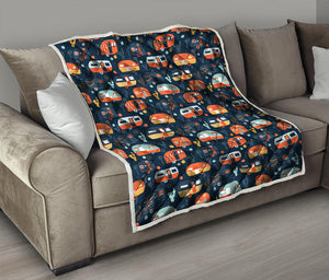 Caravan Camping Pattern Print Quilt