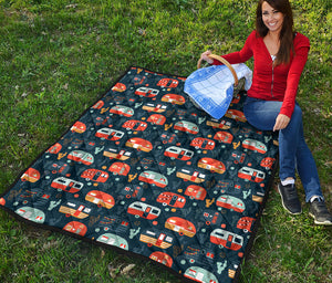 Caravan Camping Pattern Print Quilt