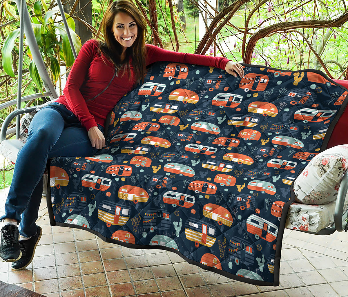 Caravan Camping Pattern Print Quilt