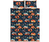 Caravan Camping Pattern Print Quilt Bed Set