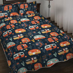 Caravan Camping Pattern Print Quilt Bed Set