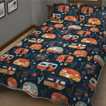 Caravan Camping Pattern Print Quilt Bed Set