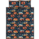 Caravan Camping Pattern Print Quilt Bed Set