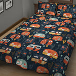 Caravan Camping Pattern Print Quilt Bed Set