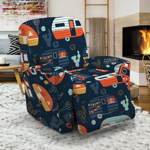 Caravan Camping Pattern Print Recliner Slipcover