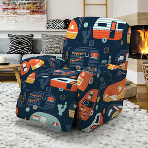 Caravan Camping Pattern Print Recliner Slipcover