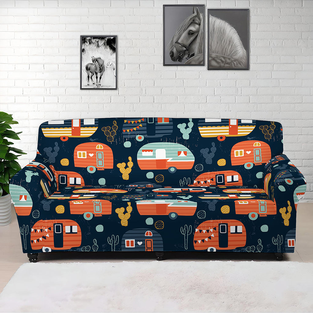 Caravan Camping Pattern Print Sofa Cover