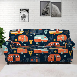 Caravan Camping Pattern Print Sofa Cover