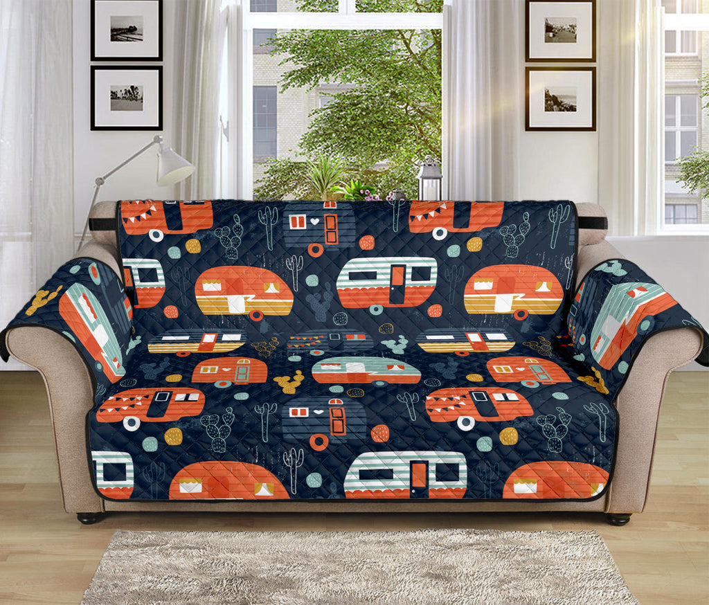 Caravan Camping Pattern Print Sofa Protector