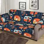 Caravan Camping Pattern Print Sofa Protector