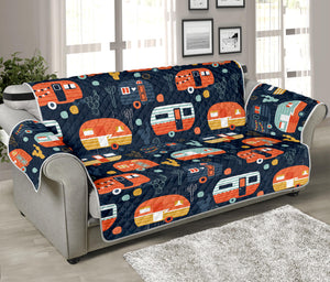 Caravan Camping Pattern Print Sofa Protector