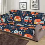 Caravan Camping Pattern Print Sofa Protector