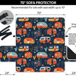 Caravan Camping Pattern Print Sofa Protector