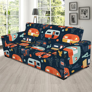 Caravan Camping Pattern Print Sofa Slipcover