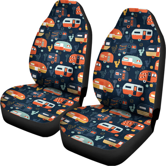 Caravan Camping Pattern Print Universal Fit Car Seat Covers