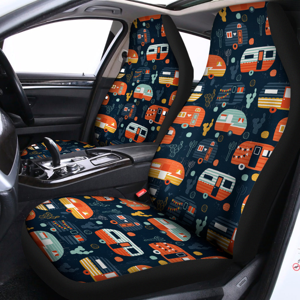 Caravan Camping Pattern Print Universal Fit Car Seat Covers