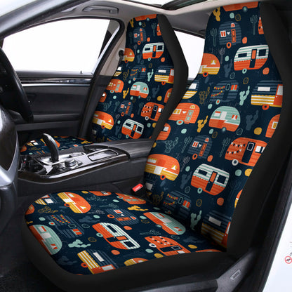 Caravan Camping Pattern Print Universal Fit Car Seat Covers