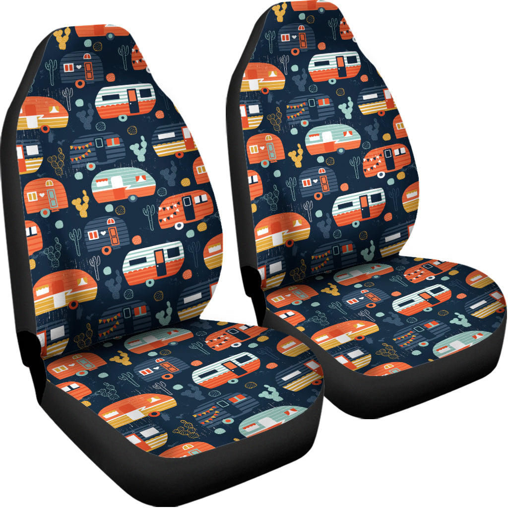 Caravan Camping Pattern Print Universal Fit Car Seat Covers