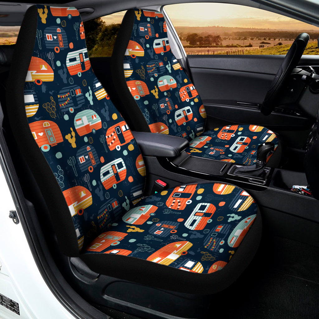 Caravan Camping Pattern Print Universal Fit Car Seat Covers