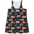 Caravan Camping Pattern Print Women's Racerback Tank Top