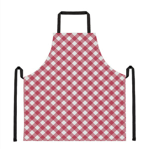 Cardinal Red And White Gingham Print Apron