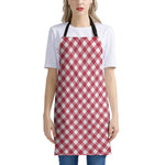 Cardinal Red And White Gingham Print Apron