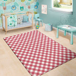 Cardinal Red And White Gingham Print Area Rug