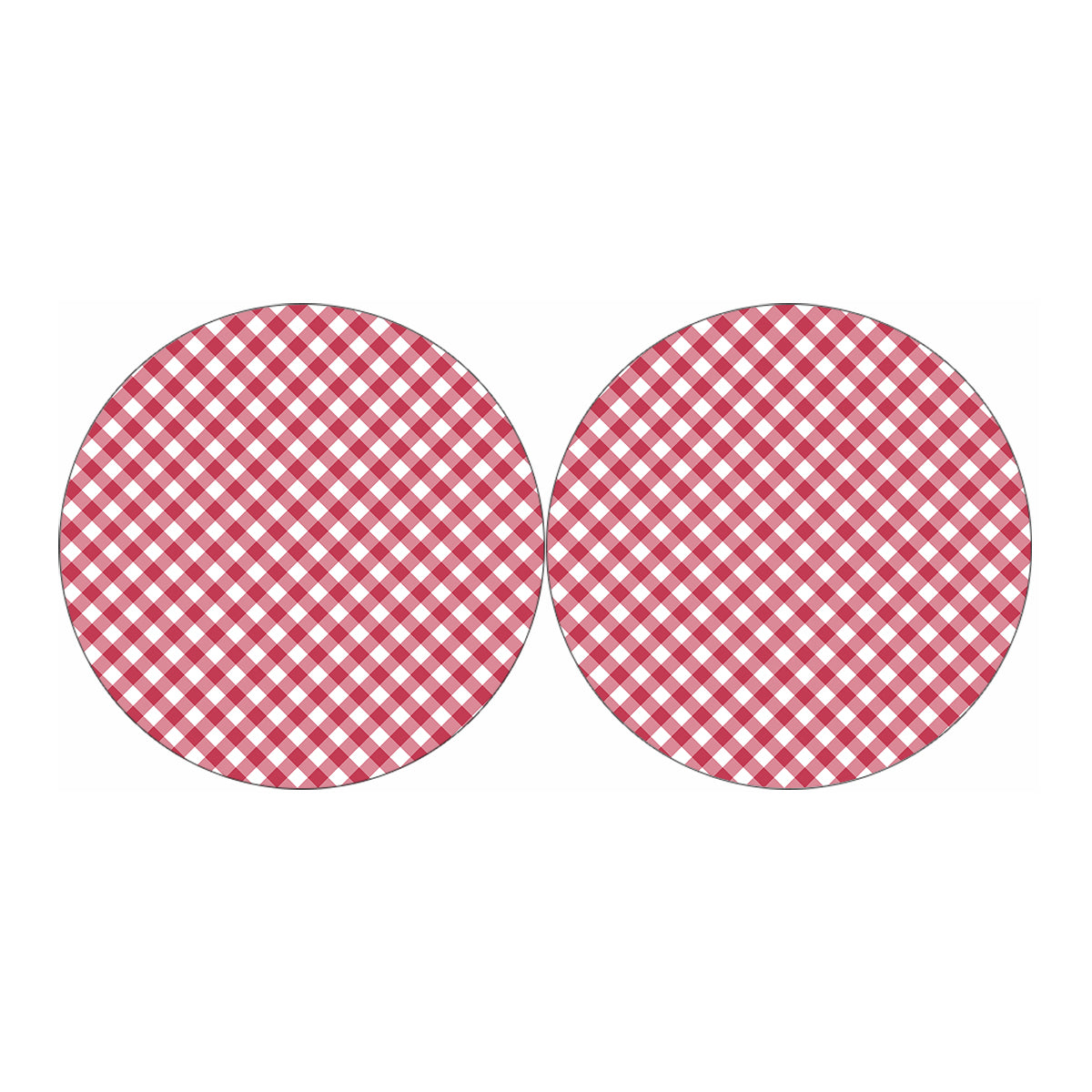 Cardinal Red And White Gingham Print Car Coasters