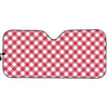 Cardinal Red And White Gingham Print Car Sun Shade