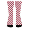 Cardinal Red And White Gingham Print Crew Socks