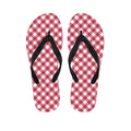 Cardinal Red And White Gingham Print Flip Flops